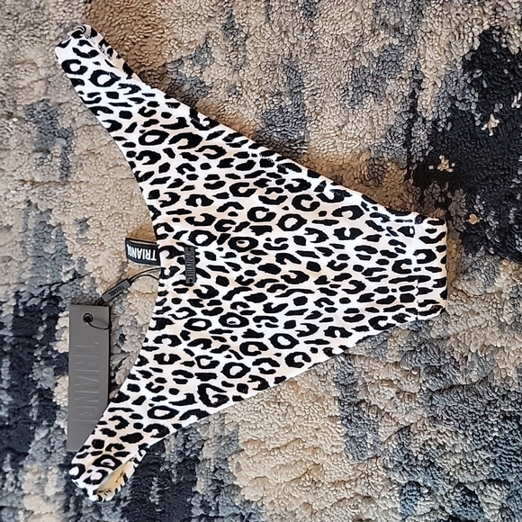 Black and white velvet leopard print Cheeky coverage Bathing suits bottom - Picture 2 of 3